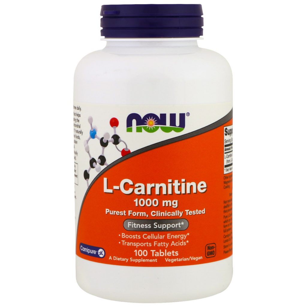 Now - L-Carnitine, 1000 mg, 100 Tablets