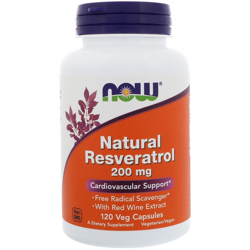 Now – Natural Resveratrol, 200 mg, 120 Veg Capsules